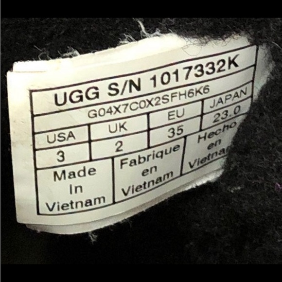 Ugg Black Hadley II Waterproof Sheepskin Boots Girls size 3 - Picture 8 of 9